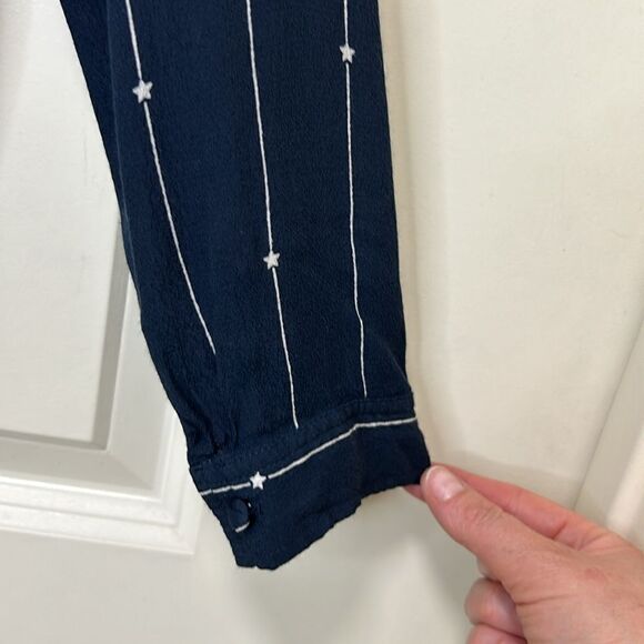 Rails - "Rhea" Stars and Stripes Necktie Blouse - Size XS, Navy Blue, White - Picture 10 of 13